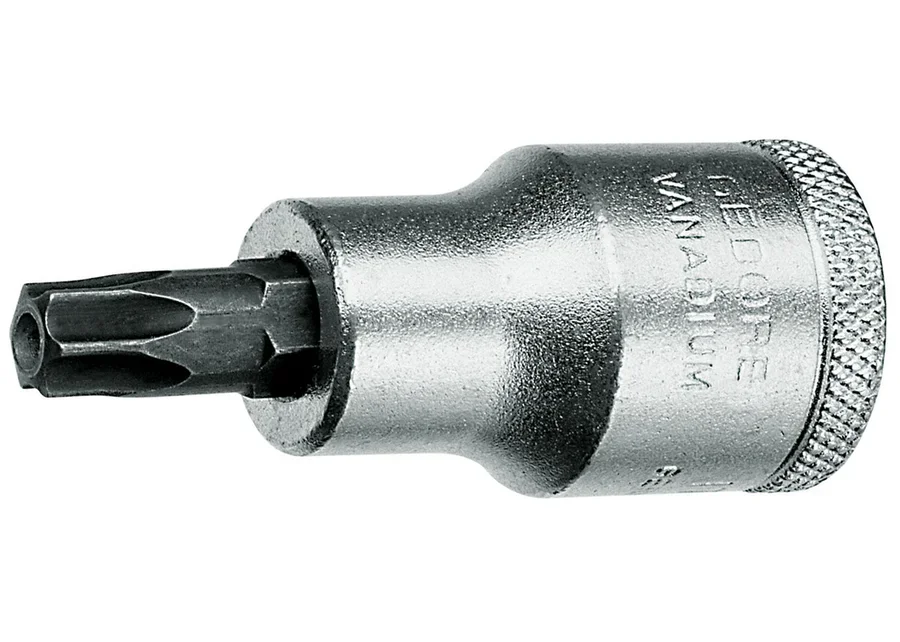 GEDORE 1/2" screwdriver bit socket for internal TX screws with pin, catalogue image