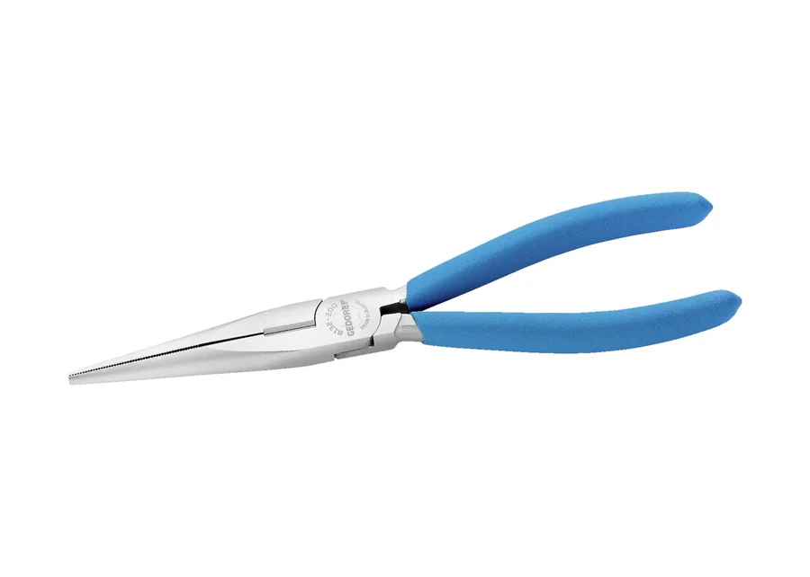 GEDORE straight long-nose pliers with cutter, serrated, product image no. 1