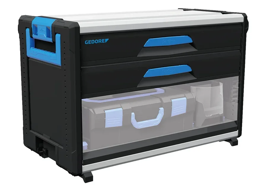 GEDORE WorkMo B3 tool box module with 2 H6 drawers, compartment for L-BOXX® + S-BOXX®, application image no. 1