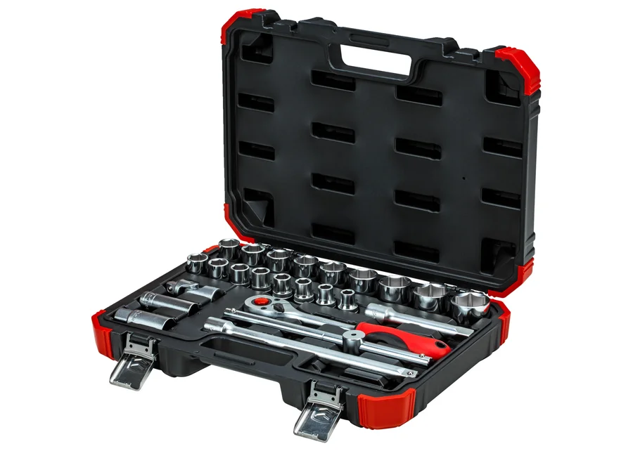 GEDOREred Steckschlüssel-Satz 1/2" 6-kant, 24-teilig, Produktbild Nummer 3