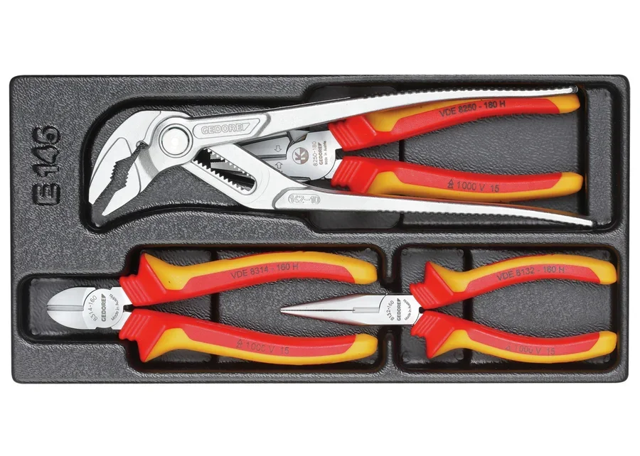 GEDORE VDE pliers assortment in 1/3 ES module, catalog image