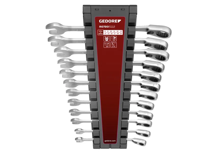 GEDOREred reversible ratcheting combination wrench set with holding function, catalog image no. 2
