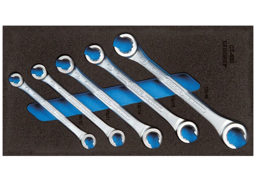 GEDORE open double box-end wrench set in 1/3 Check-Tool module, catalogue image