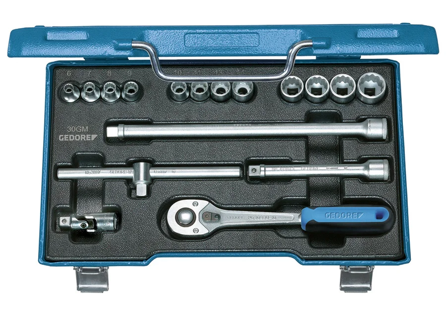 GEDORE 3/8" 17-piece socket wrench set, catalogue image no. 1