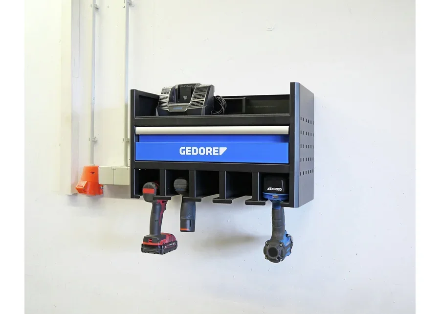 GEDORE Automotive Aufbewahrungsregal für Akkugeräte, Anwendungsbild
