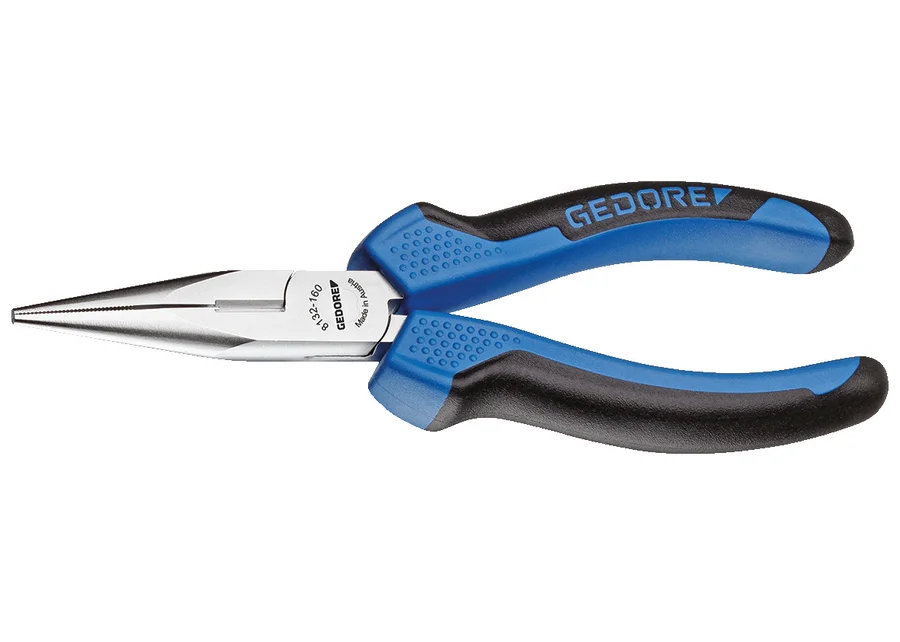 GEDORE straight long-nose pliers with cutter, serrated, product image no. 1