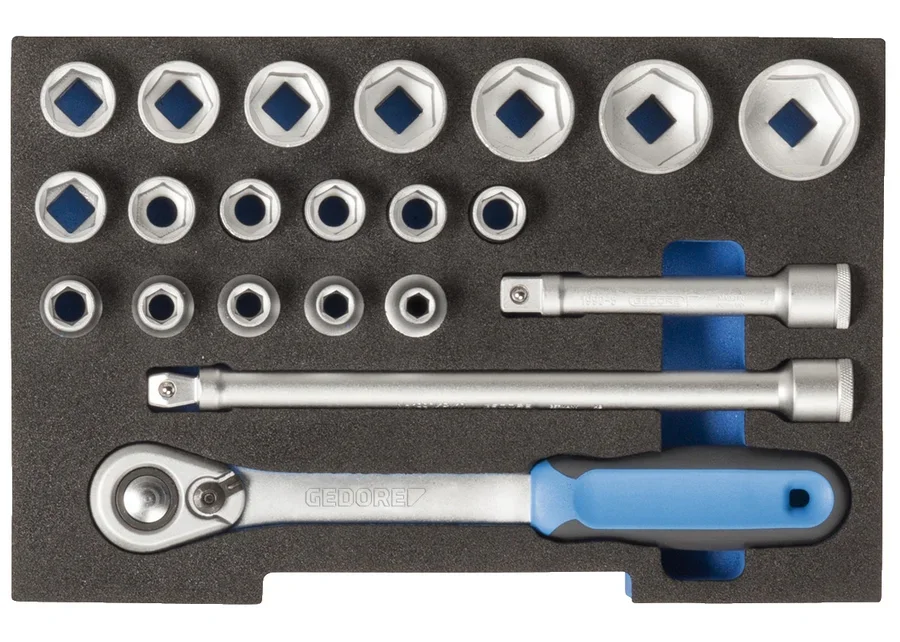 GEDORE 21-piece 1/2" socket wrench set in 1/2 L-BOXX® 136 module, catalogue image