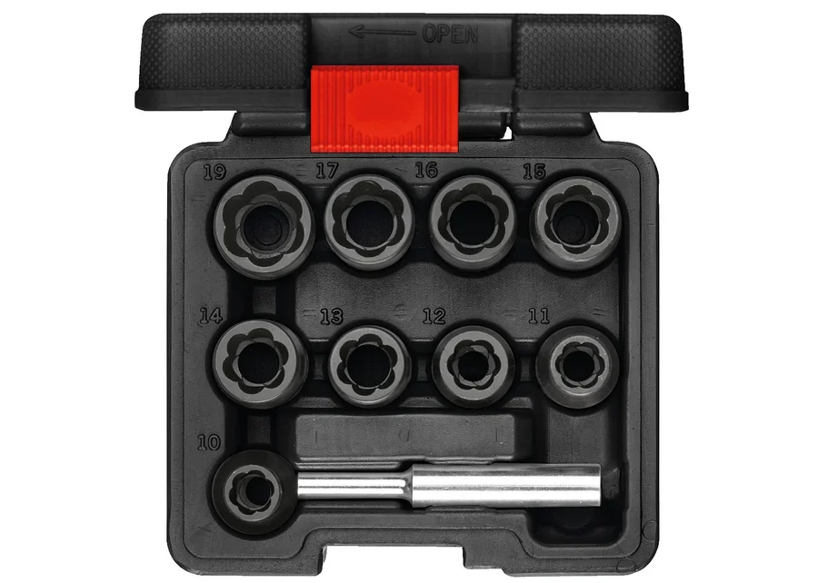 GEDOREred 10-piece 1/2" screw extractor set, catalog image