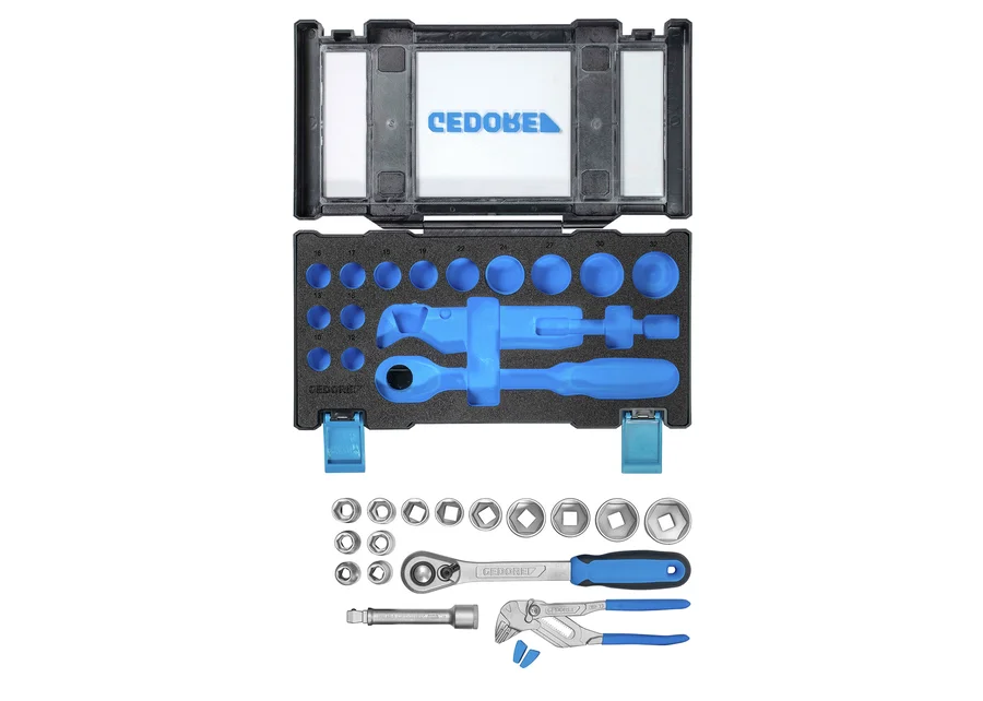 GEDORE socket set with pliers wrench, product image no. 1