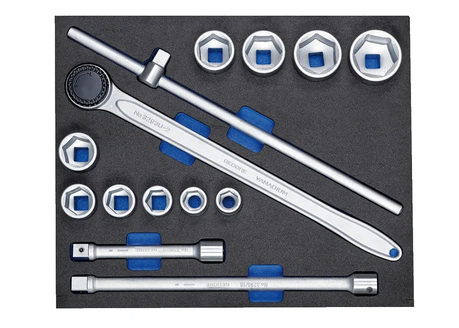 GEDORE 3/4" socket wrench assortment in 3/4 Check-Tool module, catalogue image