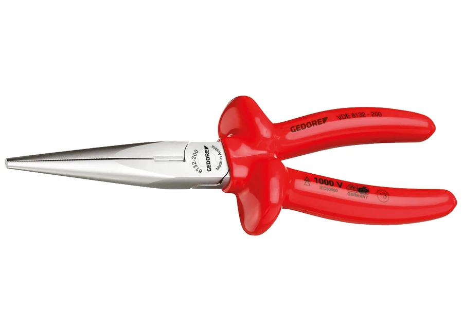 GEDORE straight VDE long-nose pliers with dipped insulation, product image no. 2