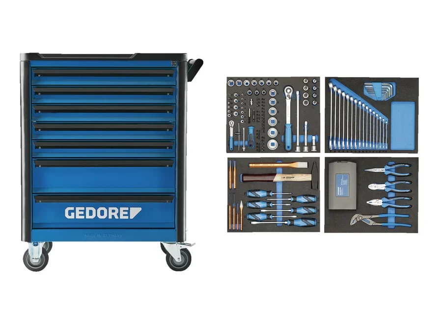 GEDORE Werkzeugwagen workster mit 147-tlg Werkzeugsortiment, Katalogbild