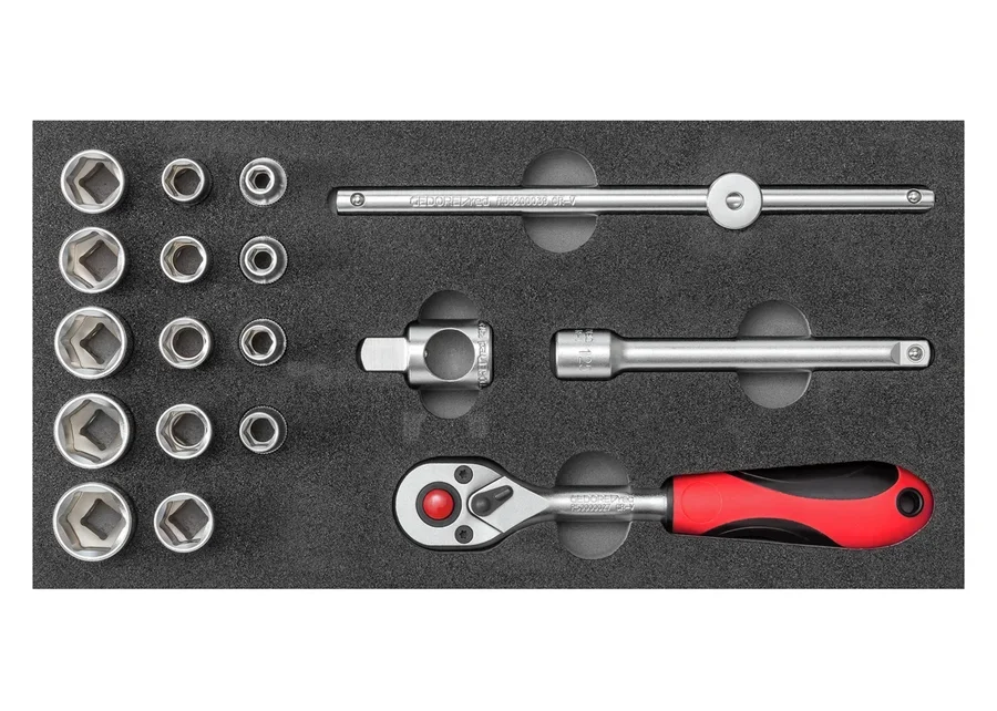 GEDOREred Steckschlüsselsatz 3/8" im 2/6 CT-Modul 18-teilig, Katalogbild