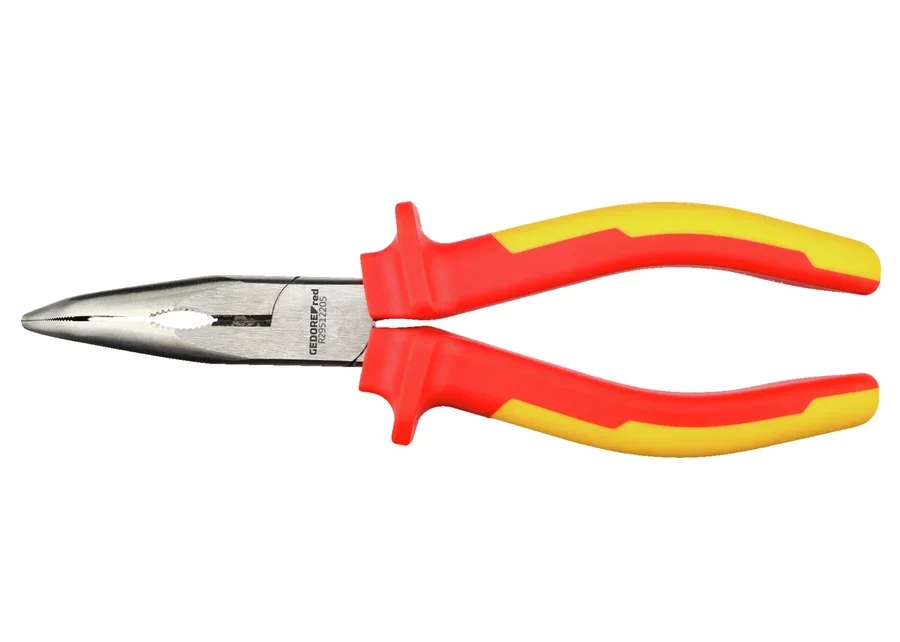 GEDOREred angled VDE long-nose pliers, catalog image