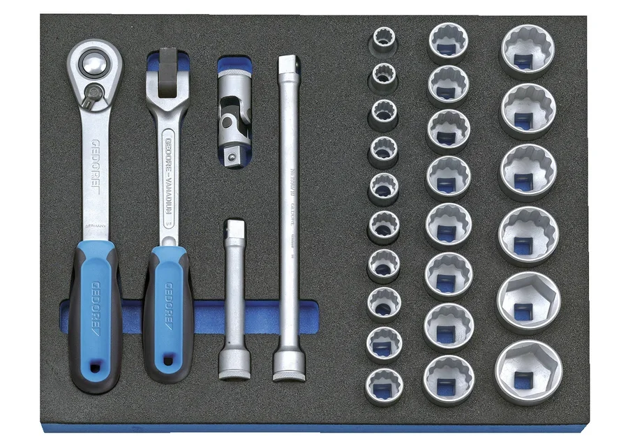 GEDORE 1/2" socket wrench assortment in 2/4 Check-Tool module, catalogue image no. 1