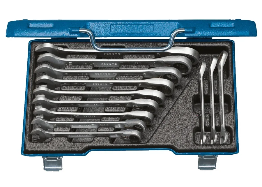 GEDORE 12-piece reversible open-end wrench set with ring ratchet, catalogue image