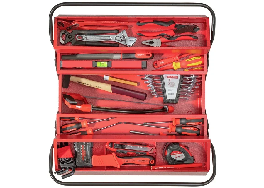 GEDOREred BASIS 72-piece universal set in a toolbox, catalog image