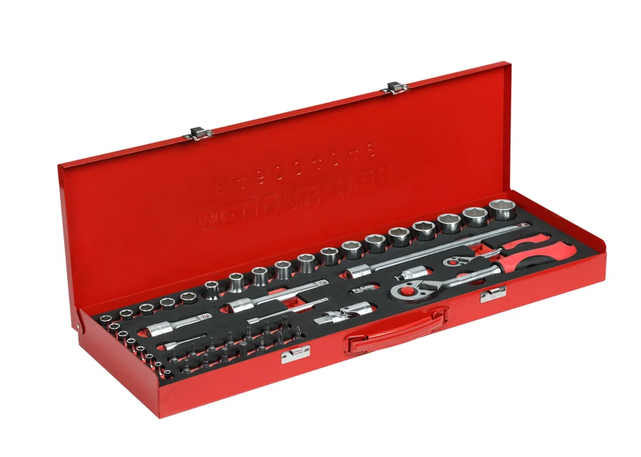 GEDOREred Steckschlüssel-Satz 1/2" + 1/4" 49-teilig, Produktbild