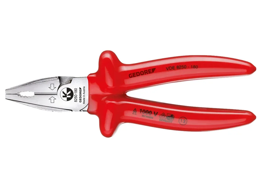 GEDORE VDE heavy-duty combination pliers with dipped insulation, catalogue image no. 1