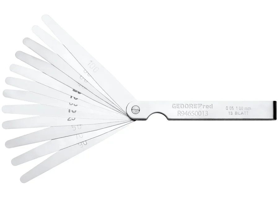 GEDOREred 13-piece feeler gauge set, catalog image