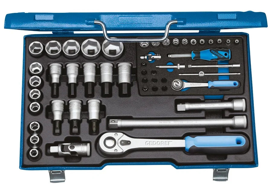 GEDORE 1/4" + 1/2" 50-piece socket wrench set, catalogue image