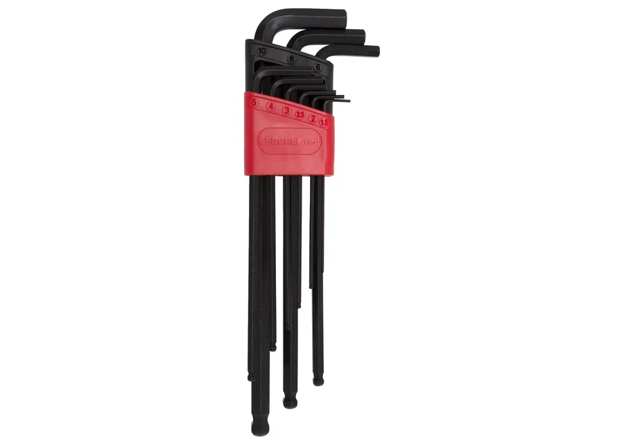 GEDOREred 9-piece long hexagon socket angle screwdriver set, catalog image