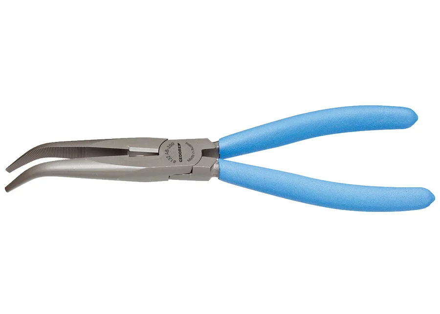 GEDORE angled serrated long-nose pliers with cutter, product image