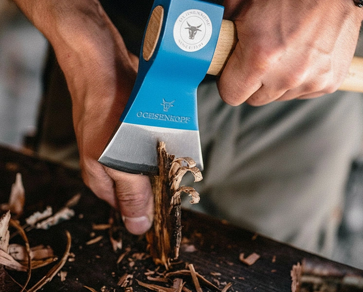 Ochsenkopf hatchet shaping a piece of wood