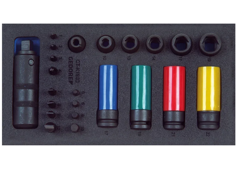 GEDORE 1/2" screw loosener assortment in 1/3 Check-Tool module, catalogue image