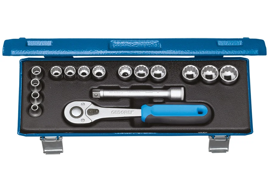 GEDORE 3/8" socket set, 16-piece, catalog image no. 3
