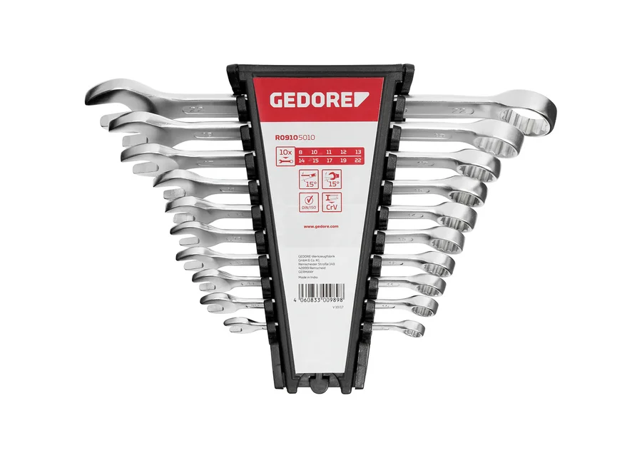 GEDOREred 10-piece metric combination wrench set, catalog image