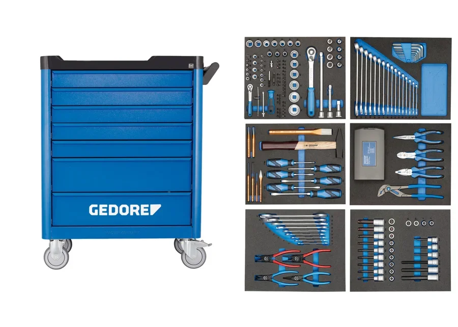 GEDORE Werkzeugwagen workster mit 190-tlg Werkzeugsortiment, Katalogbild