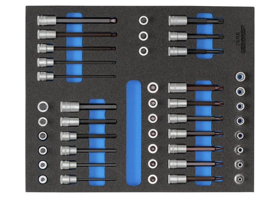 GEDORE 3/8" socket wrench set in 2/4 Check-Tool module, catalogue image