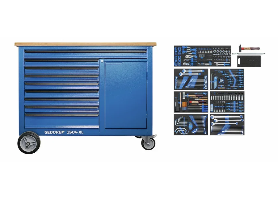 GEDORE workbench with 306-piece professional assortment, catalog image