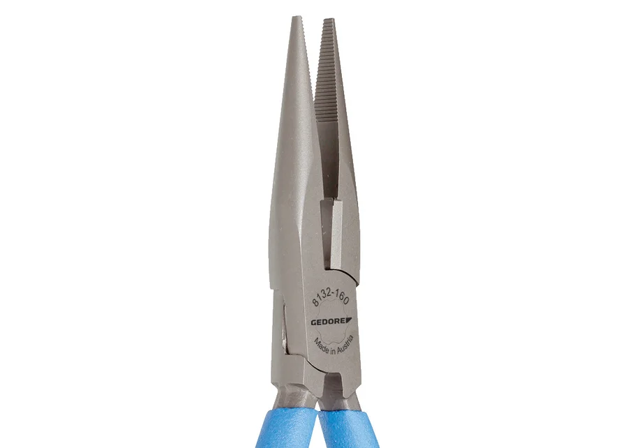 GEDORE straight long-nose pliers with cutter, serrated, detail image