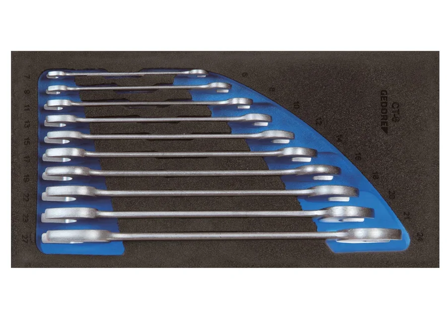 GEDORE double open-ended wrench set in 1/3 Check-Tool module, catalogue image
