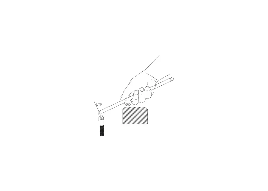 GEDORE extra-long angled screwdriver for hexagon socket screws, with double ball head, application image no. 1