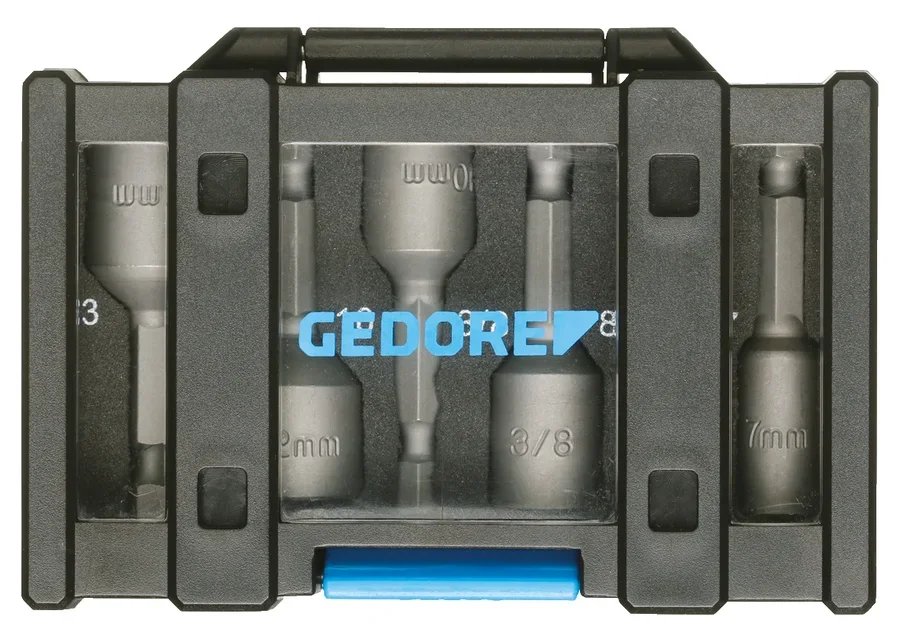 GEDORE bit box with machine-drive sockets, 6-piece, product image