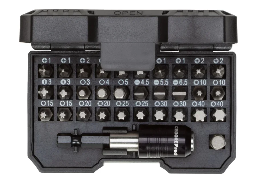 GEDOREred 32-piece 1/4" bit box, catalog image