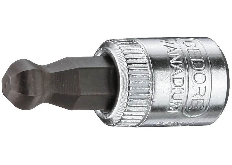 GEDORE 1/4" ball-head screwdriver bit socket for hexagon socket screws, catalog image no. 1