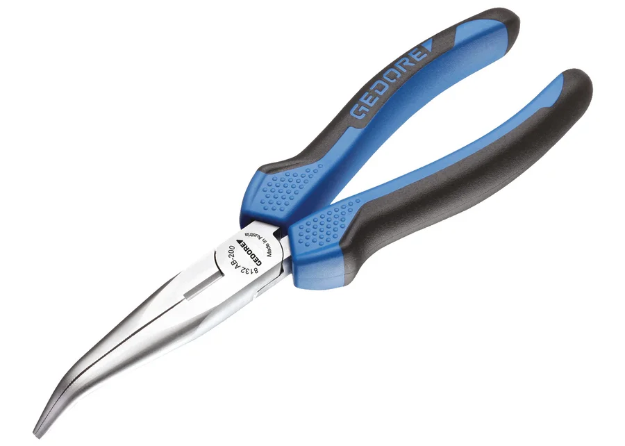 GEDORE angled long-nose pliers with cutter, serrated, product image no. 1