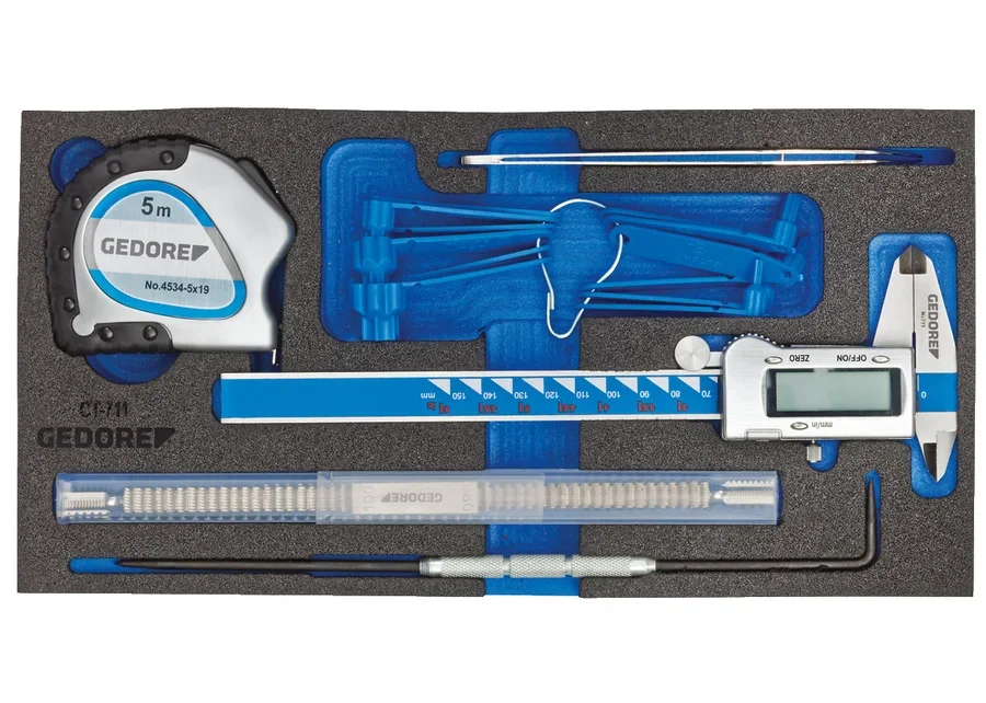 GEDORE measuring tool assortment in 1/3 Check-Tool module, catalogue image