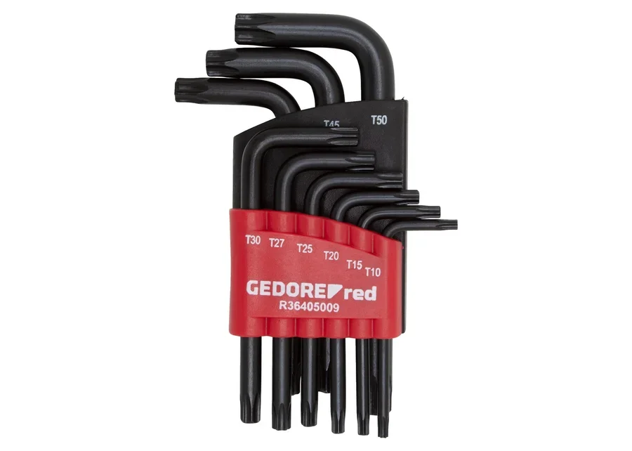 GEDOREred 9-piece short TX angle screwdriver set, catalog image