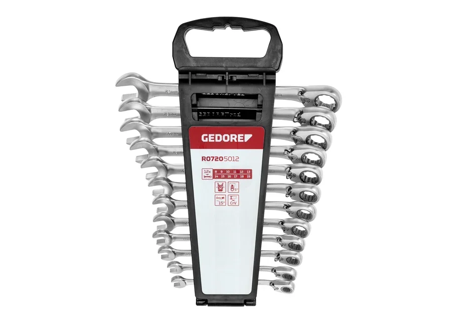 GEDOREred reversible open-end combination ratchet wrench set, catalog image no. 3