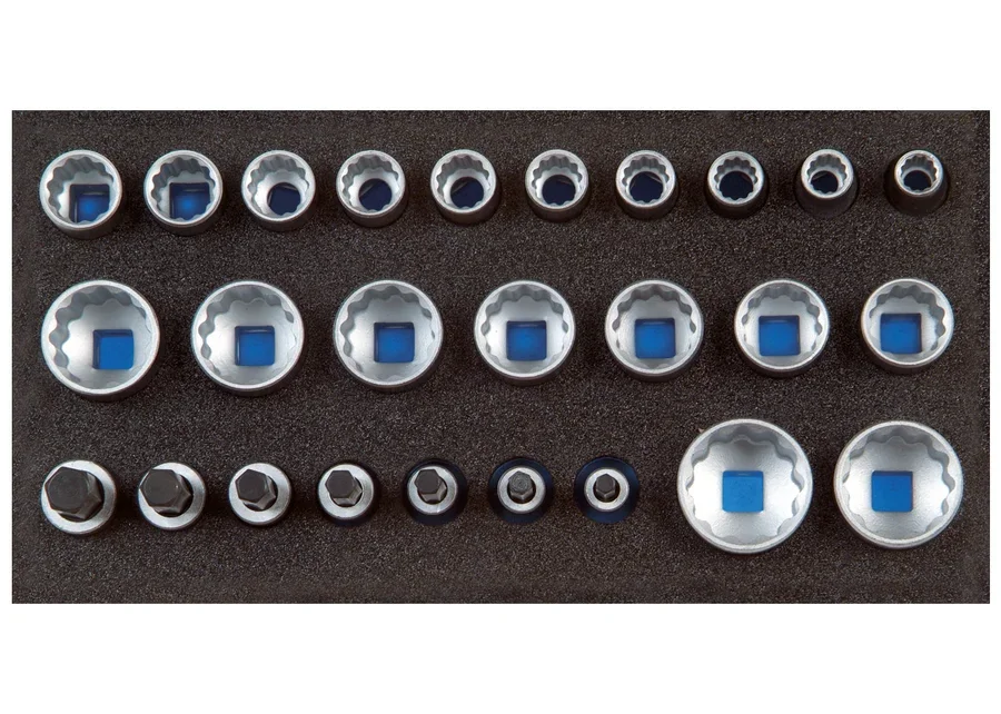GEDORE 1/2" socket set with UD profile in 1/3 Check-Tool module, catalogue image