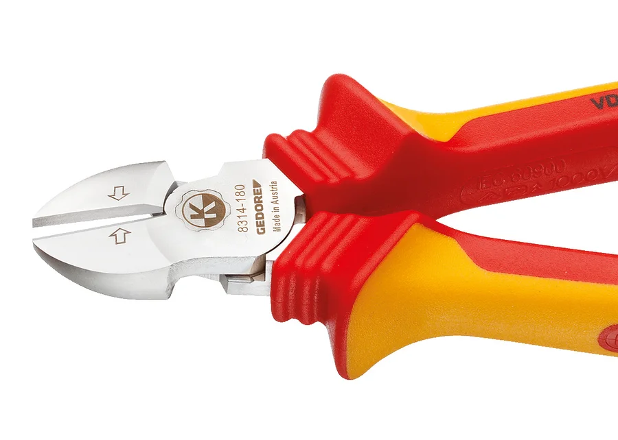 GEDORE VDE heavy-duty diagonal cutter with sleeve insulation, detail image