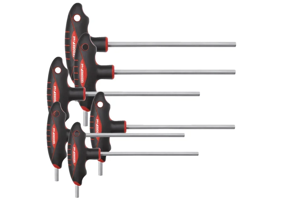 GEDOREred 6-piece 2K T-handle angle screwdriver set for internal hexagons, catalog image