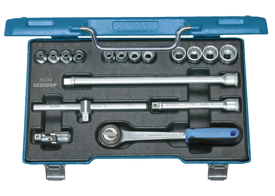 GEDORE 3/8" socket set, 17-piece, catalog image no. 2