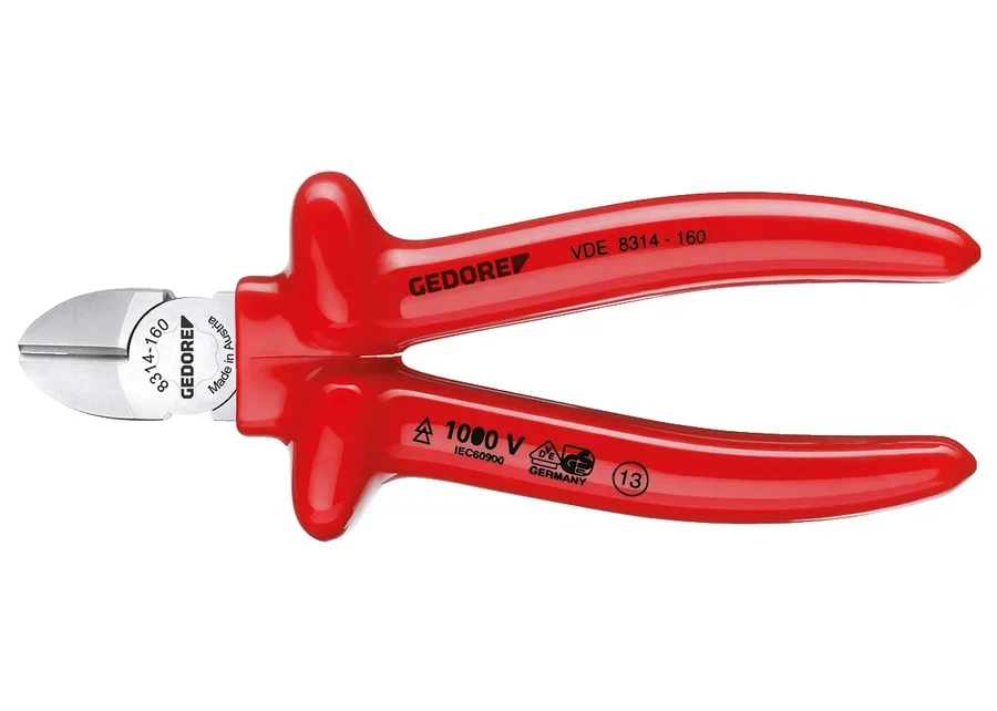 GEDORE VDE diagonal cutters with dip insulation, catalog image