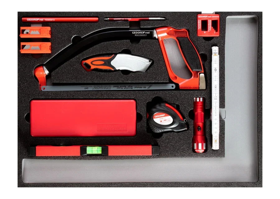 GEDOREred Mess- und Schneidwerkzeuge-Satz im 3/3 Schaumstoffmodul, 30-teilig, Katalogbild